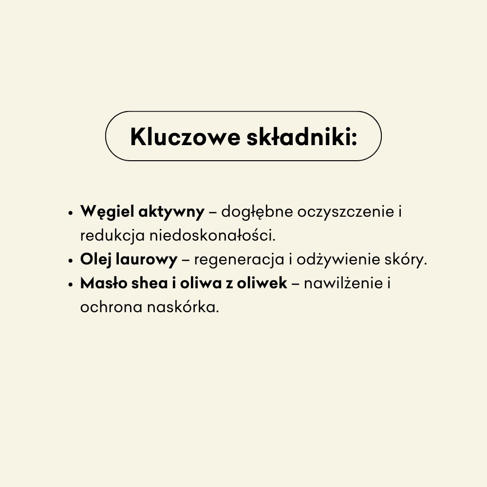 Mydło naturalne z olejem laurowym i węglem aktywnym Wyrwidąb.