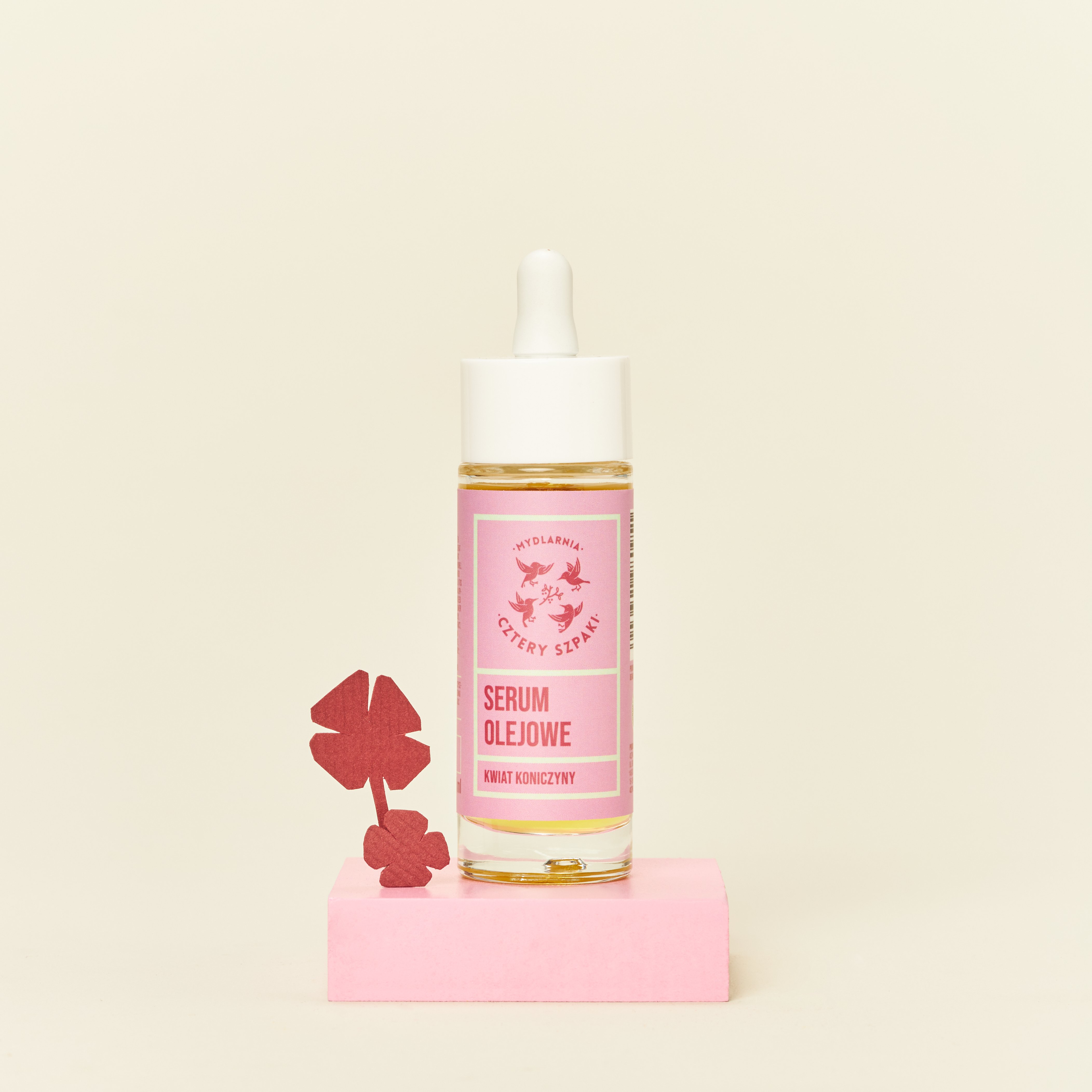 Serum olejowe do twarzy Kwiat Koniczyny w szklanej butelce z pipetą 30 ml