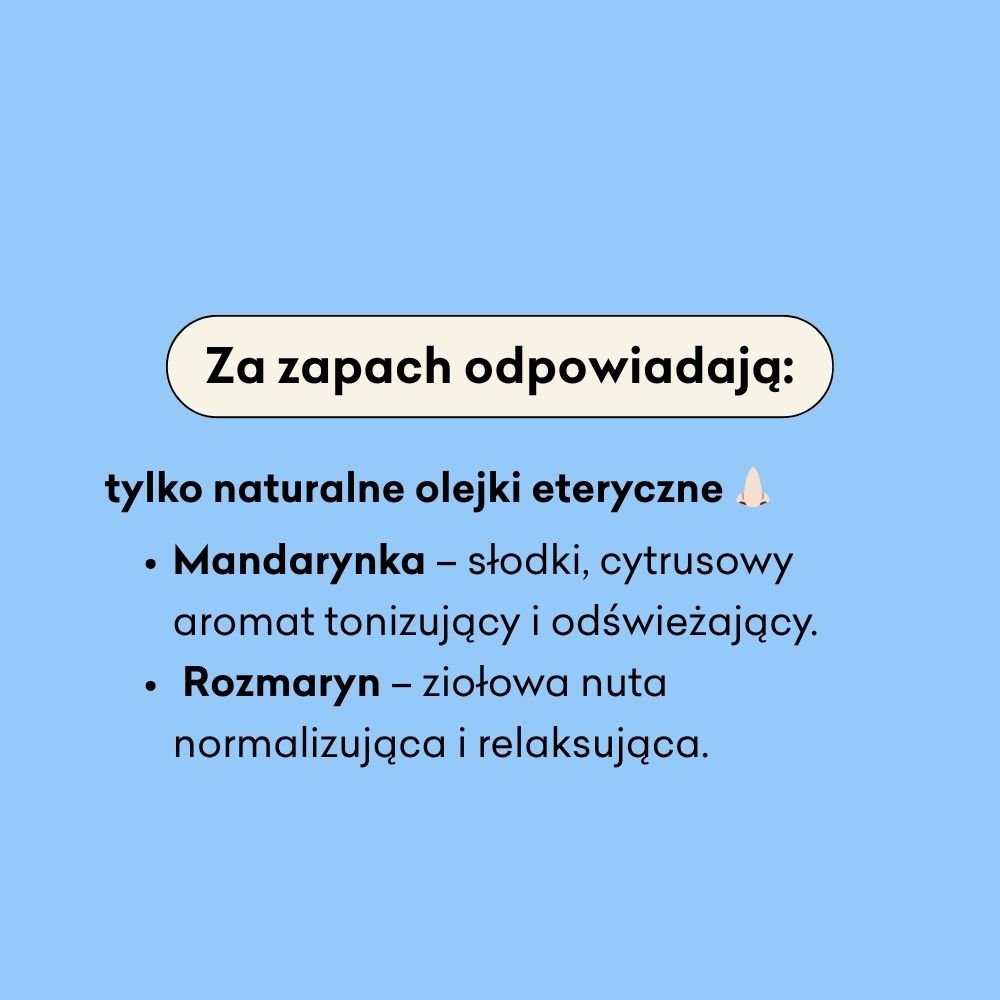 Za zapach mydła w płynie Rozmaryn i Mandarynka odpowiadają olejki eteryczne mandarynka i rozmaryn. 