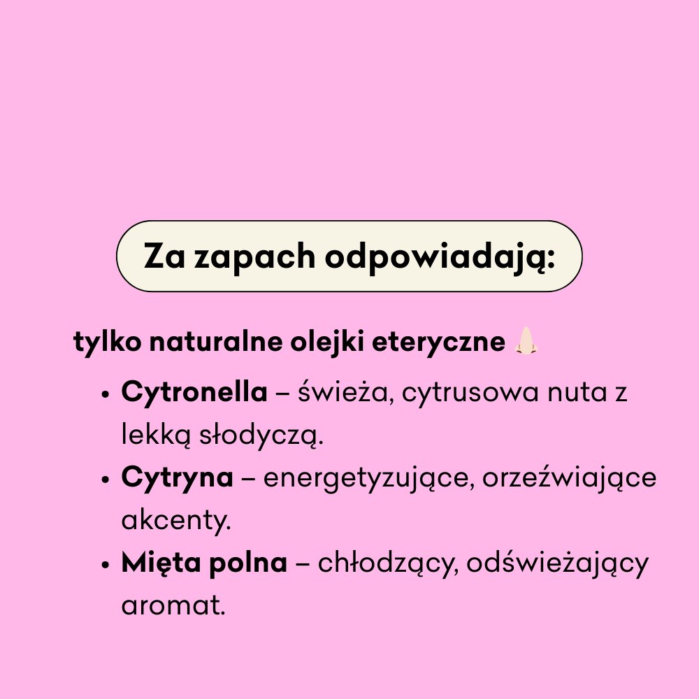 Za zapach mydła Melisa i Dynia odpowiadają olejki eteryczne: cytronella, cytryna i mięta polna.
