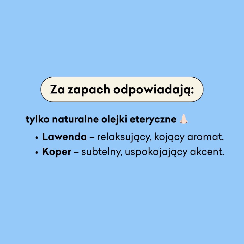 Za zapach mydła Bombelek odpowiadają olejki eteryczne lawenda i koper.
