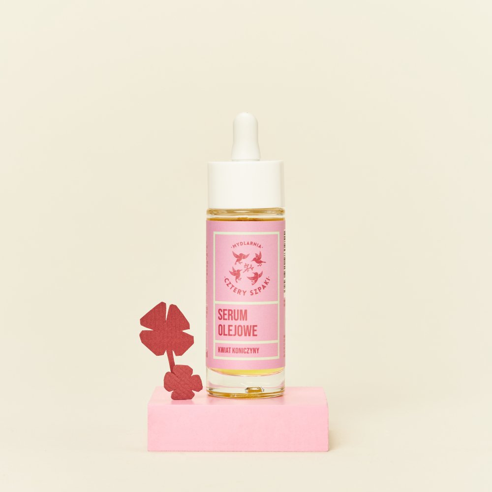 Serum olejowe do twarzy Kwiat Koniczyny w szklanej butelce z pipetą 30 ml