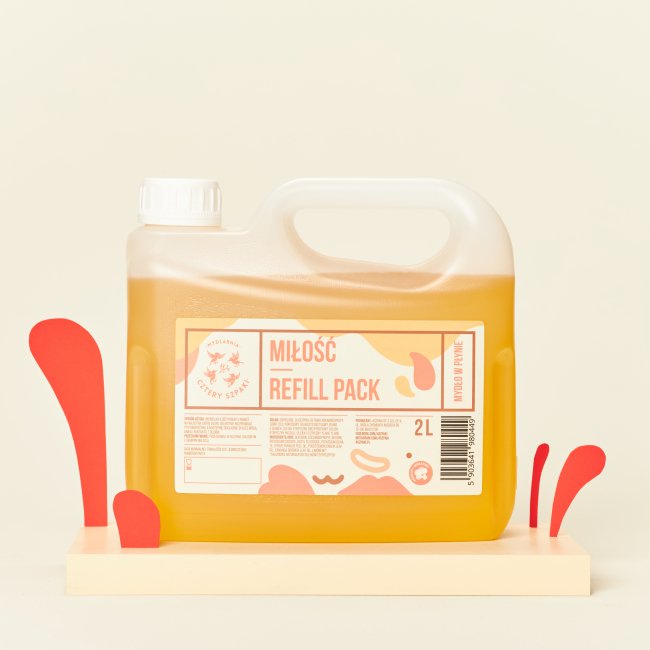 Naturalne mydło w płynie w dwulitrowym opakowaniu typu refill Miłość